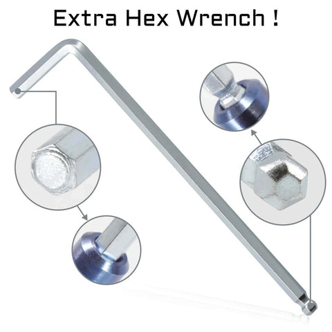 Extra hex wrench included with SPEEDWOX 6pcs Bicycle Stem Screw with Washers Set Titanium Alloy Bike Allen Hex Tapered Bolts Screw M5 x 16mm Purple.