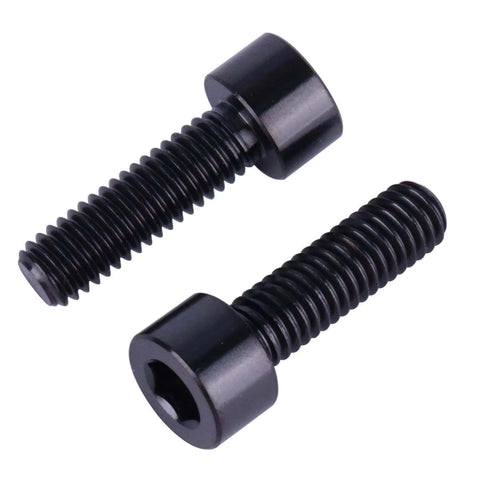 Black UHDFBDHF 4PCS Titanium Bolt Ti Screw M6x20mm, Column Allen Hex Bolts, two bolts lying diagonally, focus on screw threads and hex head