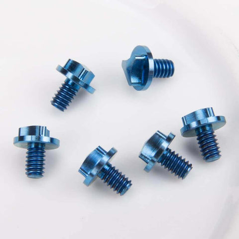 SaiDian 6Pcs Titanium Blue Screw Set Knife Handle Screws for Microtech UTX-85 Matrix displayed on a white background