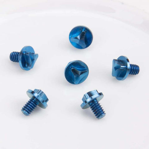 ✝️ SaiDian 6Pcs Titanium Blue Screw Set Knife Handle Screws for Microtech UTX-85 Matrix on white background