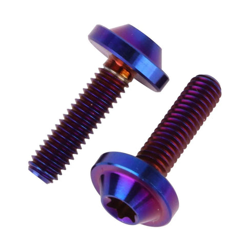 ✝️ UHDFBDHF 4Pcs Titanium Bolt M4x10 15 20mm Button Torx Head Screw for Bicycle Motorcycle in Burnt Blue, M4x15mm