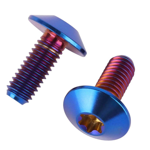 ✝️ UHDFBDHF 4PCS Titanium Bolt M5 M6 12/15/20mm Torx Head Screw for Bicycle Motorcycle (Burnt Blue, M6x15mm), close-up view