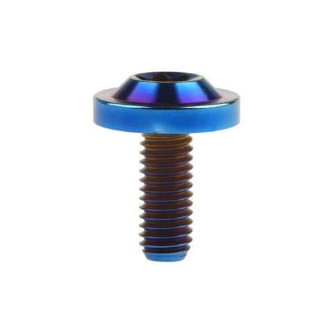 Wanyifa Titanium Bolt M6x15mm Torx T30 Screw in Brunt Blue for Bicycle Motorcycle Car, front view, metal sheen, pack of 4