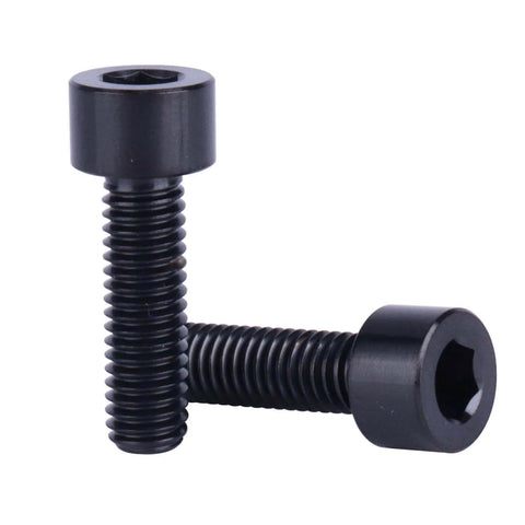 Black titanium bolt, focus on UHDFBDHF 4PCS Titanium Bolt Ti Screw M6x20mm with Allen hex head, side-by-side view.