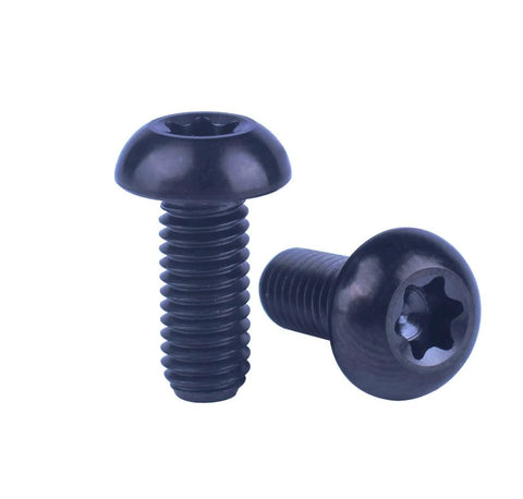 ✝️ VAMUOEFL M5 x 10mm Titanium Bolts Torx T25 Head for Bike Bicycle Disc Brake Rotor Screw 6Pcs (Black) close-up view