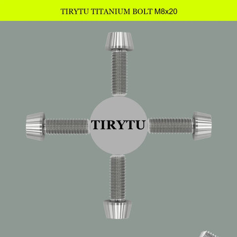 ✝️ TIRYTU Titanium Bolts M8x20mm - Lightweight Design in star pattern arrangement four bolts visible