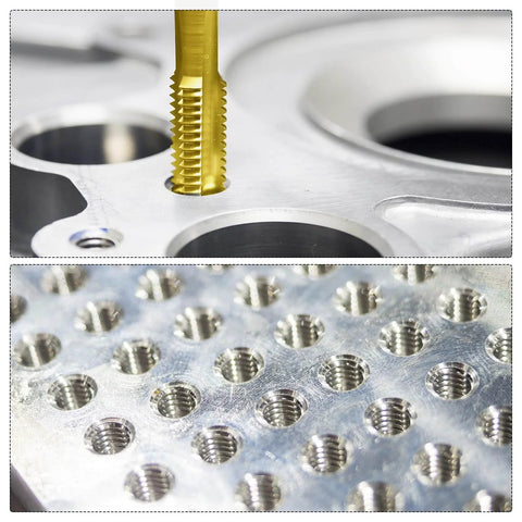 Metric Tap & Drill Bit Set, 2pcs M2 x 0.4 Spiral Point Thread Taps Titanium Coated in use on metal surface