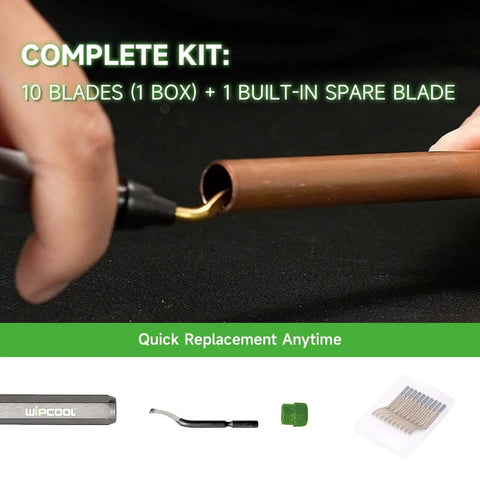 Titanium Coated Pipe Deburring Tool With 10 High Speed Steel Blades for deburring copper pipe edges.