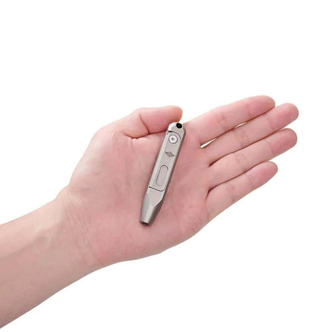 Hand holding OKNIFE Otacle D1 Titanium Small EDC Multi Bit Pocket Screwdriver, 9 in 1 Mini Precision Screwdriver Set