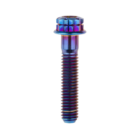 Wanyifa Titanium Flange 12 Point M6x30mm Screw Bolt in Burning Blue, single view