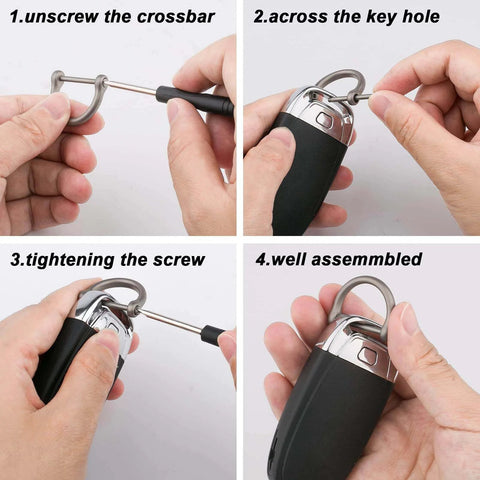 Instructions on assembling ✝️ TISUR Titanium D-Rings with Screw Shackle, D Shape Key Chains Rings, for car keys or DIY crafts