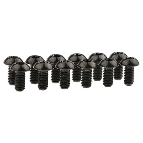 12 Pcs M5x10 Titanium Torx Bolts for Bicycle Disc Brake Rotors Made from Grade 5 6AL 4V Titanium Alloy Featuring T25 Torx Head