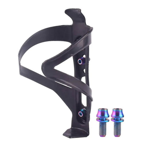 Black bicycle water bottle cage with colorful Titanium M5x12mm Bolts With Washers for Mountain Road and Gravel Bikes
