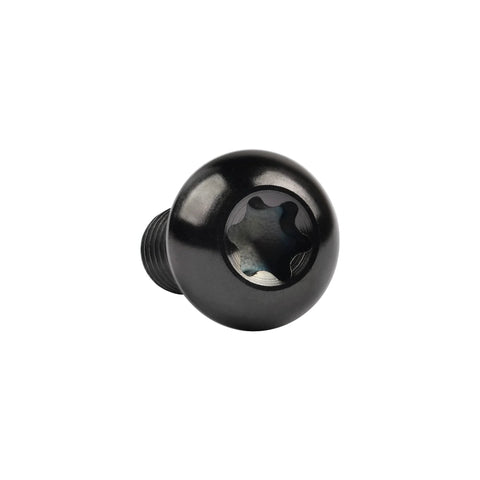 Close-up of a black Torx head bolt from ✝️ Wanyifa 4Pcs Titanium M5 x 12mm Holder Torx Head Bolt Screw for Bicycle Water Bottle Cage