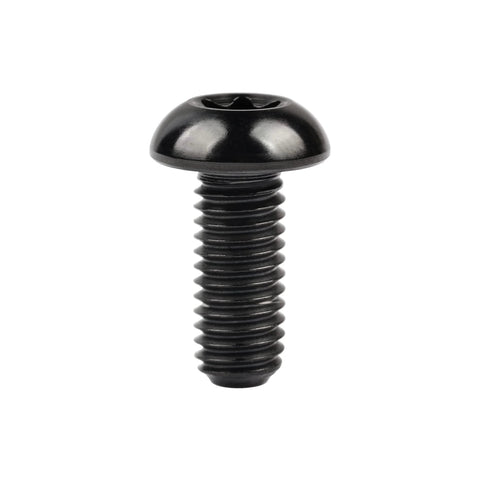 Close-up of a Wanyifa 4Pcs Titanium M5 x 12mm Holder Torx Head Bolt Screw for Bicycle Water Bottle Cage in black