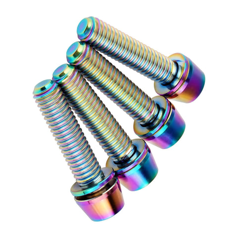 Wanyifa Titanium M6x16 18 20 25mm Hex Tapered Head for Bicycle Crank Brake Fixed Upgrade Screw Pack of 4 Multicolored M6x20mm