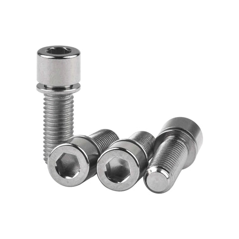 Wanyifa Titanium Ti Bolt M7 x 20mm Allen Head with Washers Bike Scewrs Pack of 4 on white background