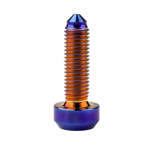 Burnt blue Titanium M7 24.5mm Pitch 1.0 Bolt Spline Socket Forged Head Split Rim Wheels Screws with threaded design