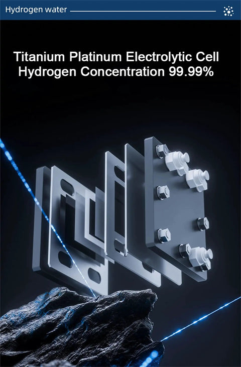 Titanium platinum electrolytic cell with hydrogen concentration 99.99% for high purity hydrogen inhalation machine wellness use