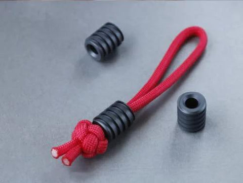 Ti Titanium Screw Grain Parachute Paracord Cord Tool Lanyard Beads Charms EDC Accessories Pendant Zipper Pull Colorful Black (Black)