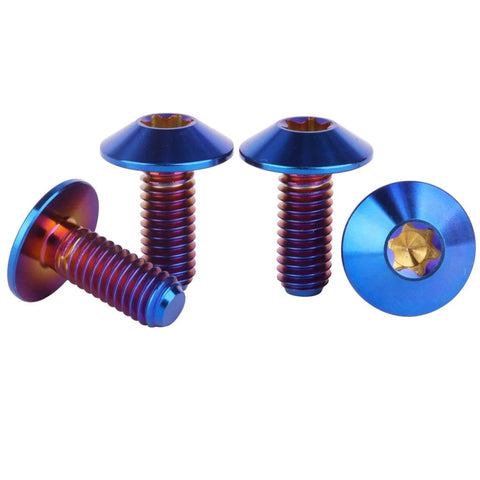 ✝️ UHDFBDHF 4PCS Titanium Bolt M5 M6 12/15/20mm Torx Head Screw for Bicycle Motorcycle (Burnt Blue, M6x15mm)