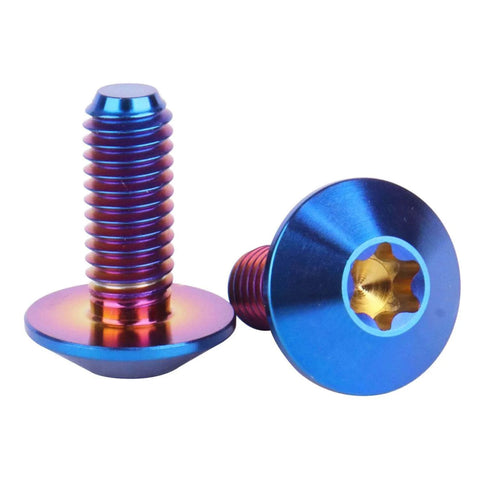 Burnt blue ✝️ UHDFBDHF 4PCS Titanium Bolt M5 M6 12/15/20mm Torx Head Screw for Bicycle Motorcycle, shown with torx head detail.