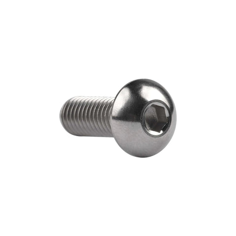 Wanyifa Titanium Ti Water Bottle Cage M5x8 10 12 15mm Bolt Button Head Allen Key Screws Pack of 10 (Silver, M5x15mm), close-up view