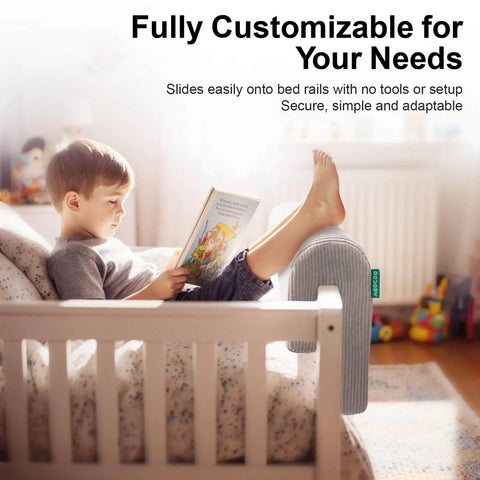 Toddler Bed Rail Bumper Protector With Premium Memory Foam, 27.6 Inch Guard Rail For Loft And Bunk Beds, Soft Gray