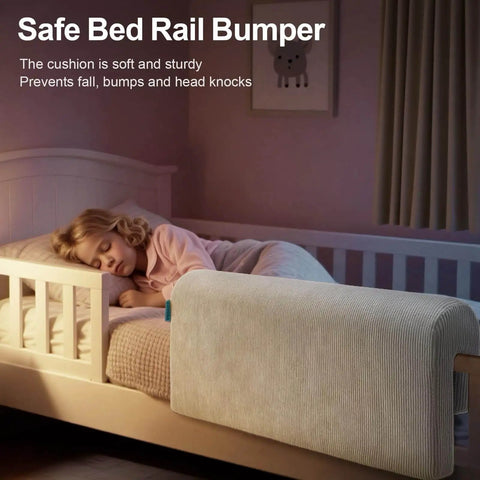 Toddler Bed Rail Bumper Protector With Premium Memory Foam, 27.6 Inch Guard Rail For Loft And Bunk Beds, soft gray cushion