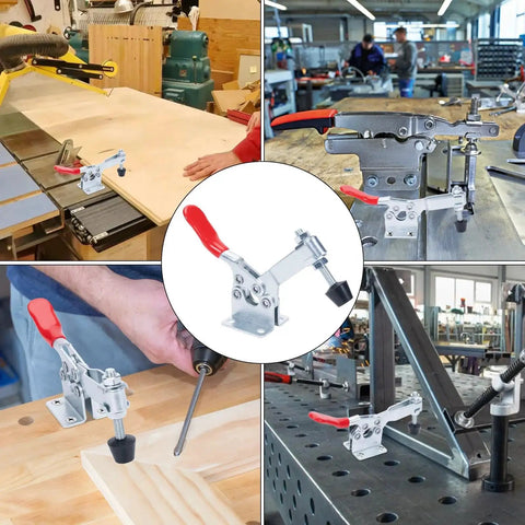 Heavy Duty Hold Down Toggle Clamp For Woodworking And Metalworking 500 lb Capacity With Quick Release Antislip 225D Horizontal Clamp