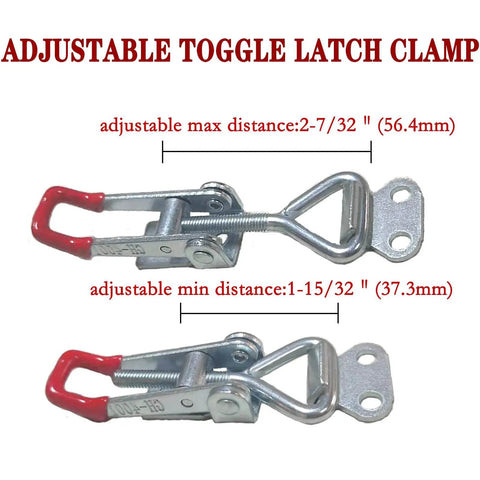 Heavy Duty Toggle Clamp Latch 4001 Style With 150 Kg 330 Lb Holding Capacity Adjustable Pull Action Latch Hardware For Smoker Lids Toolbox Case And Trunk Applications Four Inch Silver