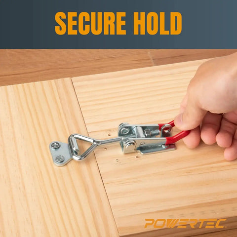 4 Pack Heavy Duty Toggle Clamp Set With 400 Lb Holding Capacity And Adjustable Pull Action Latch 4002 by Powertec on wood