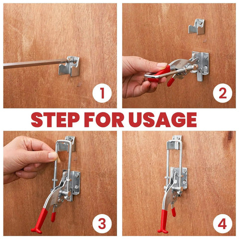 Instructions for installing 8 Pack Heavy Duty Toggle Clamp Latches 431 Type Up To 2000 Lbs Holding Capacity, Adjustable U Bolt Self Lock Design.