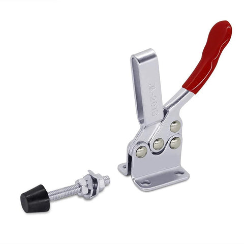 Beefed Up 10 Pack Hold Down Toggle Clamps For Woodworking And CNC Workholding, Quick Release Cam Clamp With 200 Lbs Holding Capacity, Anti Slip Red Vinyl Handle, Vertical And Horizontal Mount, SKYCY.