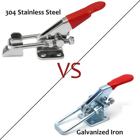 Two Piece Heavy Duty Toggle Clamp With 400 Pound Capacity In 304 Stainless Steel Including Adjustable U Bolt Holder And Quick Release Latch