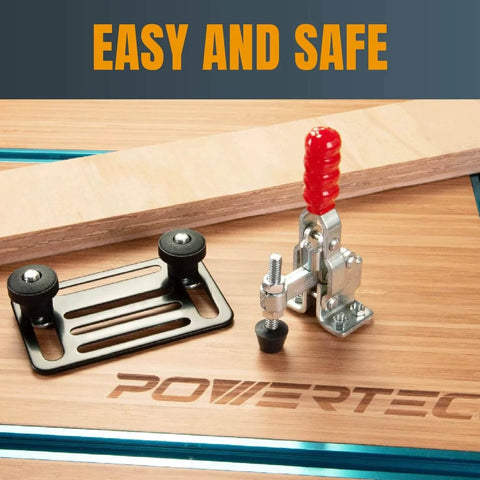 2 Pack Toggle Clamps 500 Lb Vertical Quick Release 12130 With Rubber Tip for woodworking jigs on tabletop with board