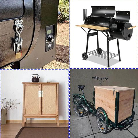 Heavy duty toggle latch clamp with rust resistant carbon steel, adjustable pull action and 360lb capacity on a smoker door