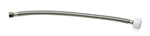 Toilet Connector Braided Stainless Steel 12 Inch Flexible Water Supply Line Three Eighths Inch Female Compression To Seven Eighths Inch Female Ballcock Thread