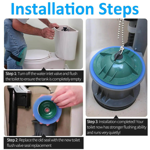 Installation steps for Silicone Toilet Flush Valve Seal Kit 3 Pack For Champion 4 And Eljer Titan 4 Replacement O Rings.