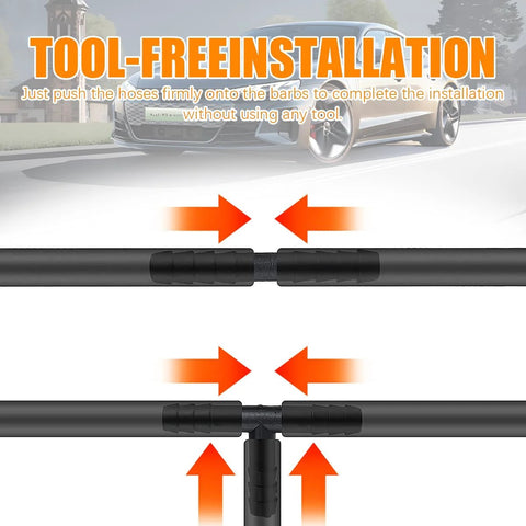 Sandfren 113PCS car vacuum line connector kit, tool-free installation, black plastic fittings, universal fit