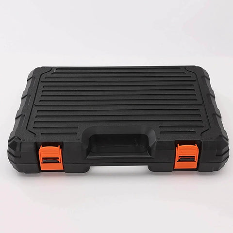 Black storage case for 102 Piece Home Repair Tool Kit With Case For DIYers And Homeowners Essential Basic Hand Tools Set