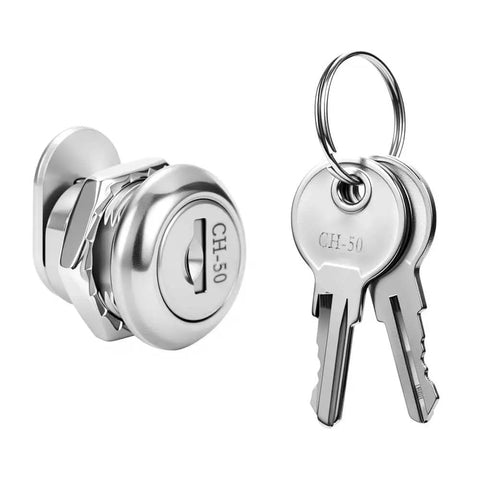 Replace your truck tool box lock with a universal five eighths inch keyed-alike cylinder for paddle handle latches, shown with keys