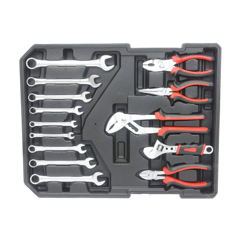 All In One Home Repair Toolbox With Plumbing And Electrical Tool Sets, Hardware Essentials, and Home Emergency Kit open view