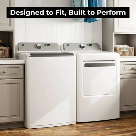 Efficient top load washer with a 4.5 cu ft capacity and triple action impeller delivers tough stain cleaning while saving time