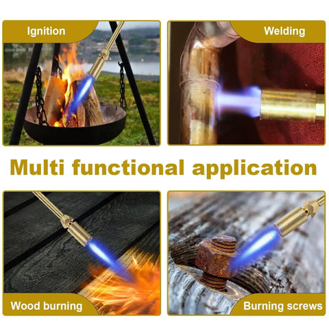 Collage showing uses of Modern MAPP Gas Cylinder 14.1 Oz For Brazing And Welding Hotter Than Propane With BLUEFIRE 3600F flame