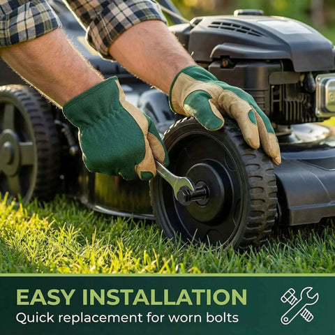 Installing 4 Pack 614650 Shoulder Bolt, 3/8-16 x 3-5/8 Inch on Toro Lawn Mower for easy and quick replacement.