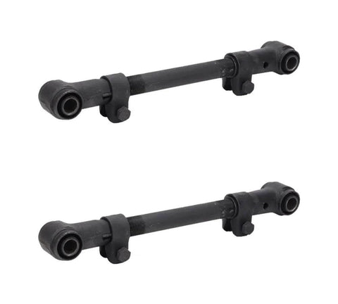 Two black 18.50"-21" adjustable torque arms/rods with rubber bushings, replaces Mack 0587-25731, 0587-25751, Batco 09-3240, 09-3301.