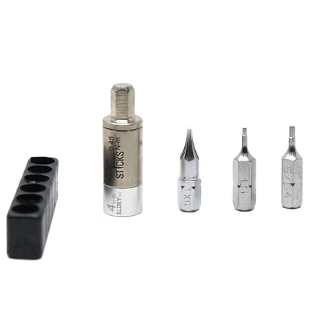 4 Inch Lbs Torque Limiter & Three Bit Combo Pack with drive and Torx, hex bits