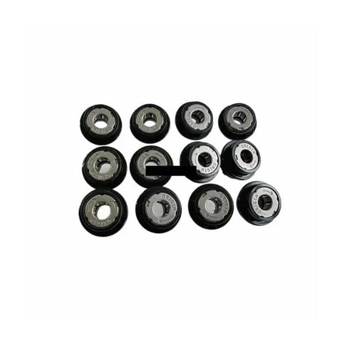Multiple Torque Limiter Clutch A02E561100 units for Bizhub printers, arranged in a grid, showcasing front design and build quality.