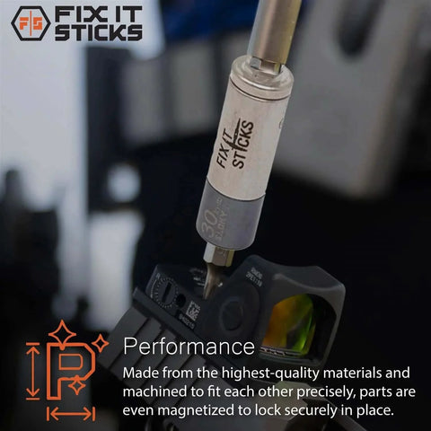 Fix It Sticks logo on Ratcheting T-Way Wrench and Torque Limiter 30 Inch-lb, part of Set of 2 tools Bundle for professional use.